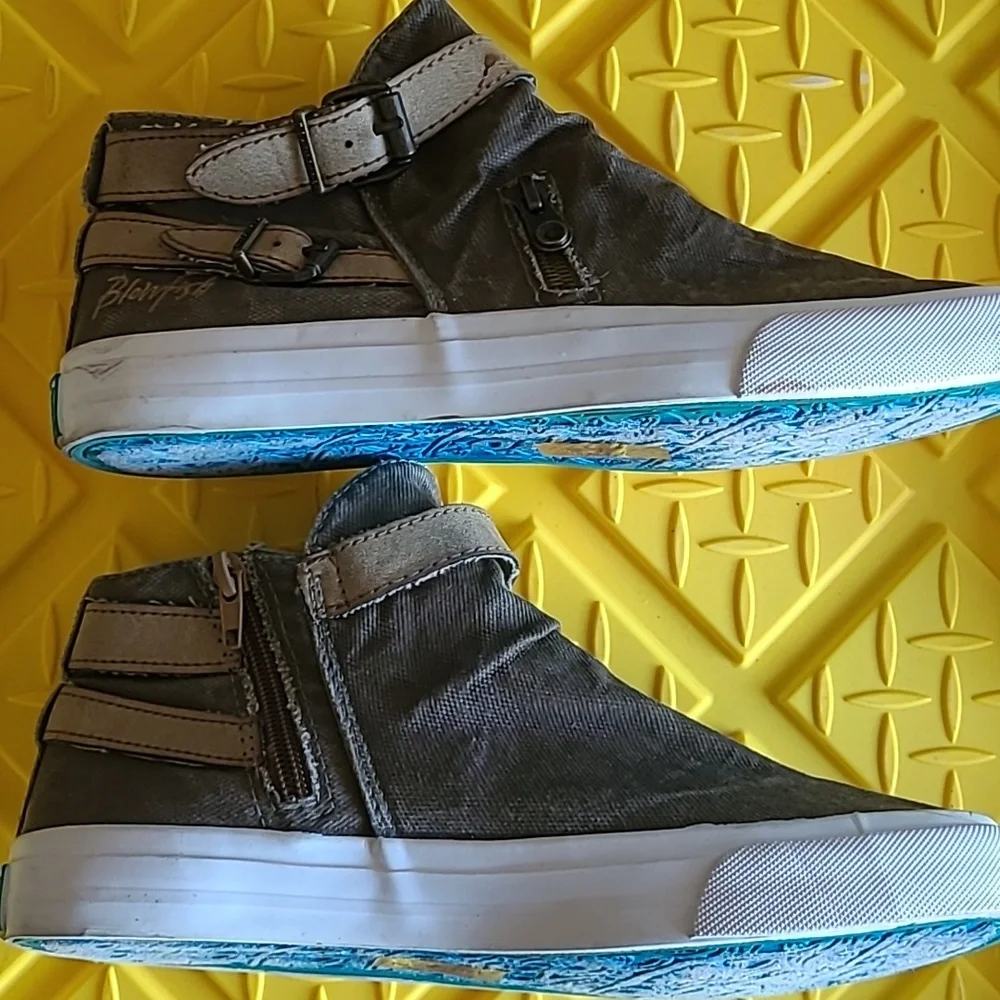 Blowfish Malibu Womens Flat Round Toe Fabric Shoes ,Zipper Ankle Shoes. Used S/8 - Picture 2 of 8